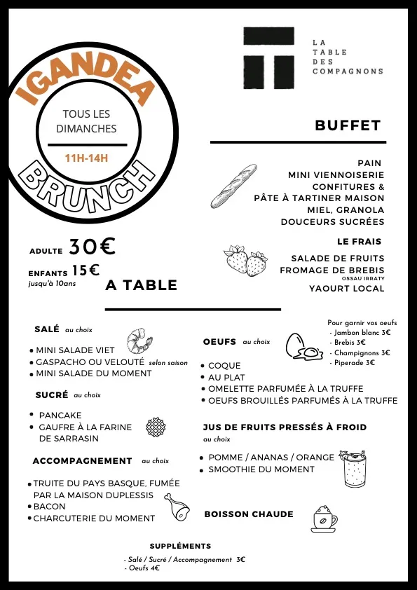 Menu_La Table des compagnons_Anglet_immagine_1