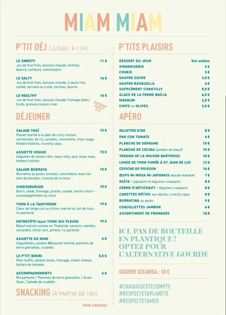 Menu_OZEANOA Anglet_Anglet_immagine_1