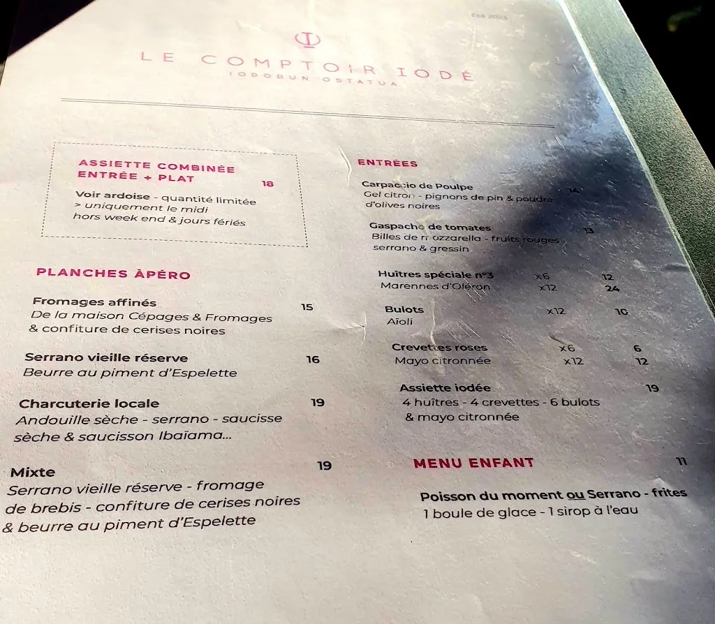 Menu_Le Comptoir Iodé - Anglet_Anglet_immagine_1