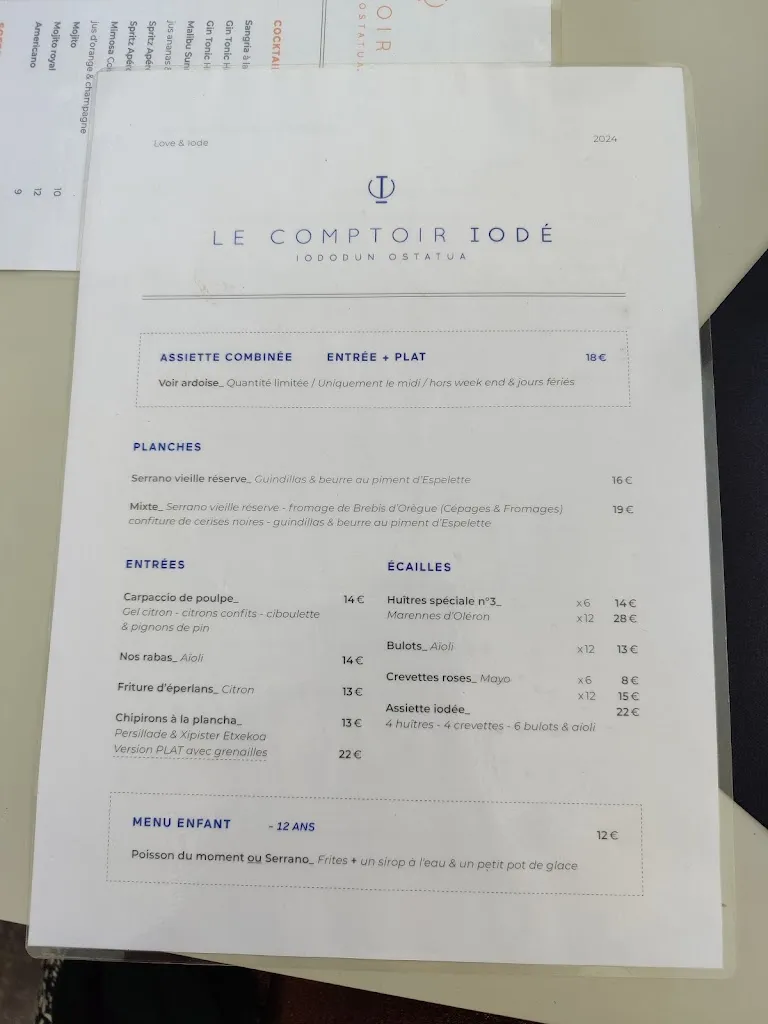 Menu_Le Comptoir Iodé - Anglet_Anglet_immagine_2