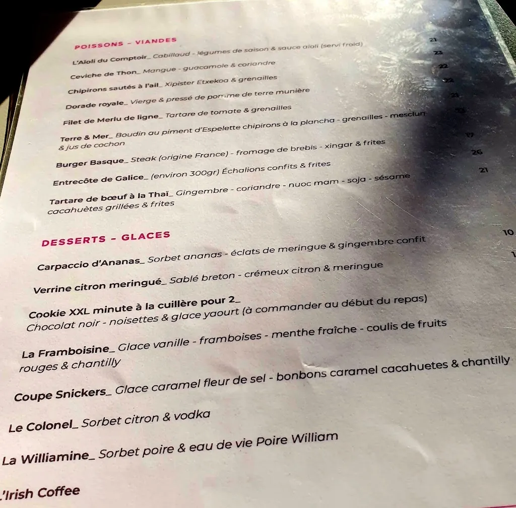 Menu_Le Comptoir Iodé - Anglet_Anglet_immagine_3