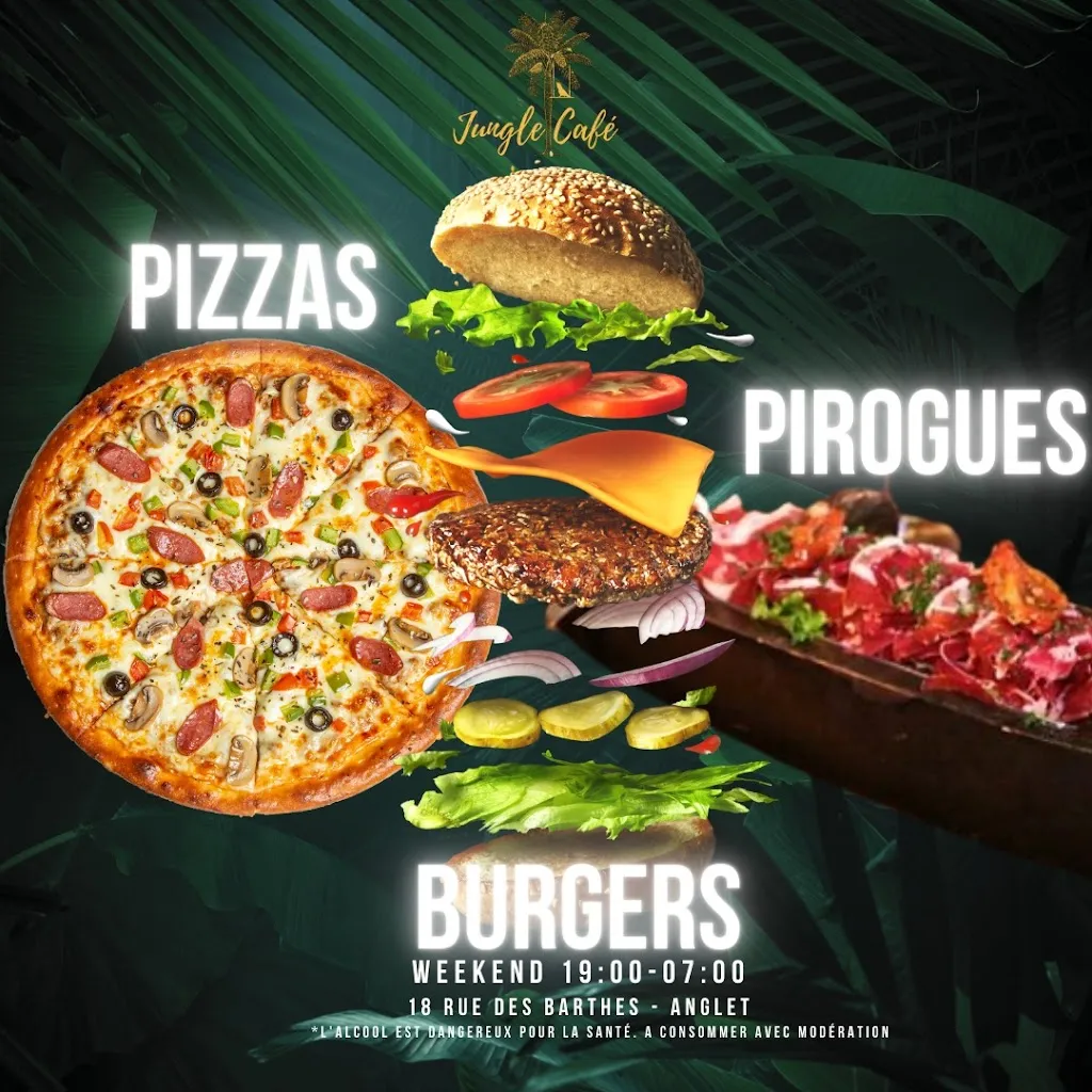 Menu_Jungle Café restaurant anglet festif , bar , boite de nuit tapas , groupe et cocktails_Anglet_image_1