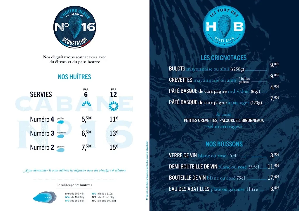 Menu_Bleue dégustation - Vue Panoramique - Producteur- Fruits de mer sélectionnés._Andernos-les-Bains_image_3