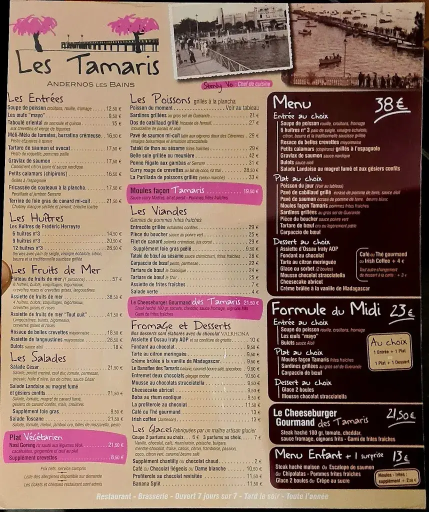 Menu_Restaurant Les Tamaris_Andernos-les-Bains_image_1