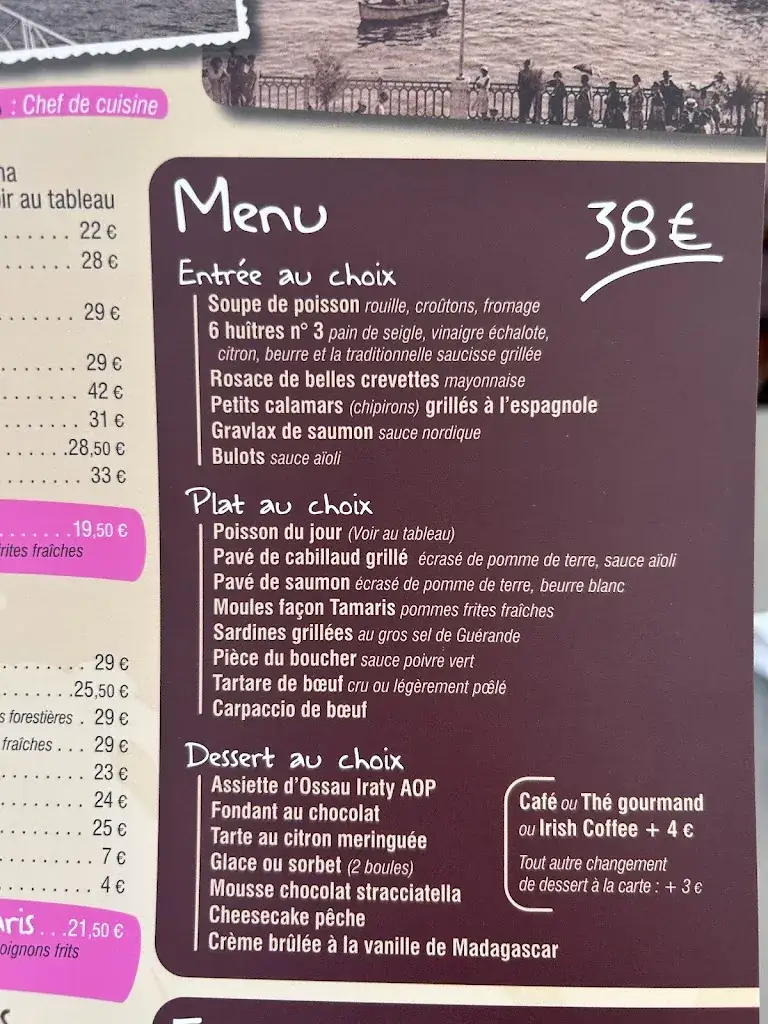 Menu_Restaurant Les Tamaris_Andernos-les-Bains_image_2