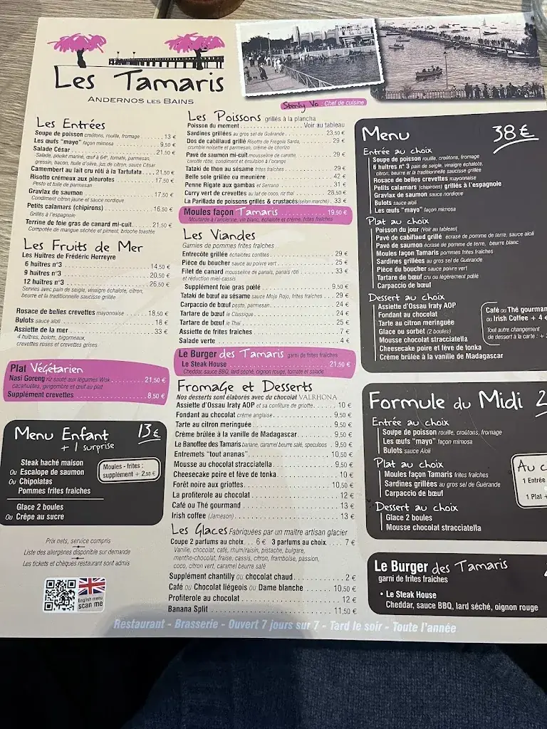 Menu_Restaurant Les Tamaris_Andernos-les-Bains_image_4