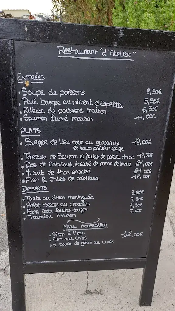Menu_Restaurant L'atelier_Andernos-les-Bains_image_1