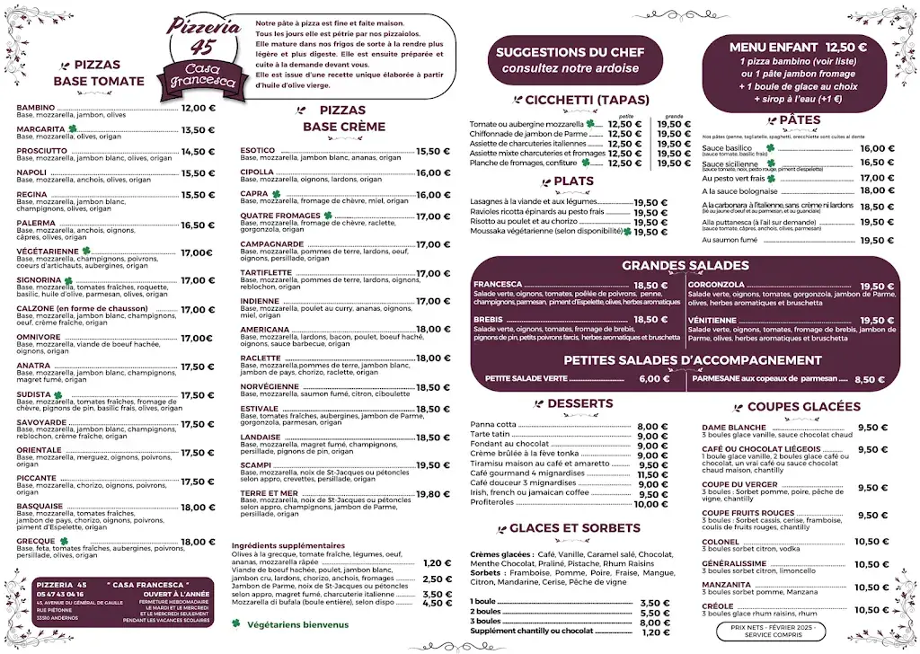 Menu_PIZZA 45_Andernos-les-Bains_image_1