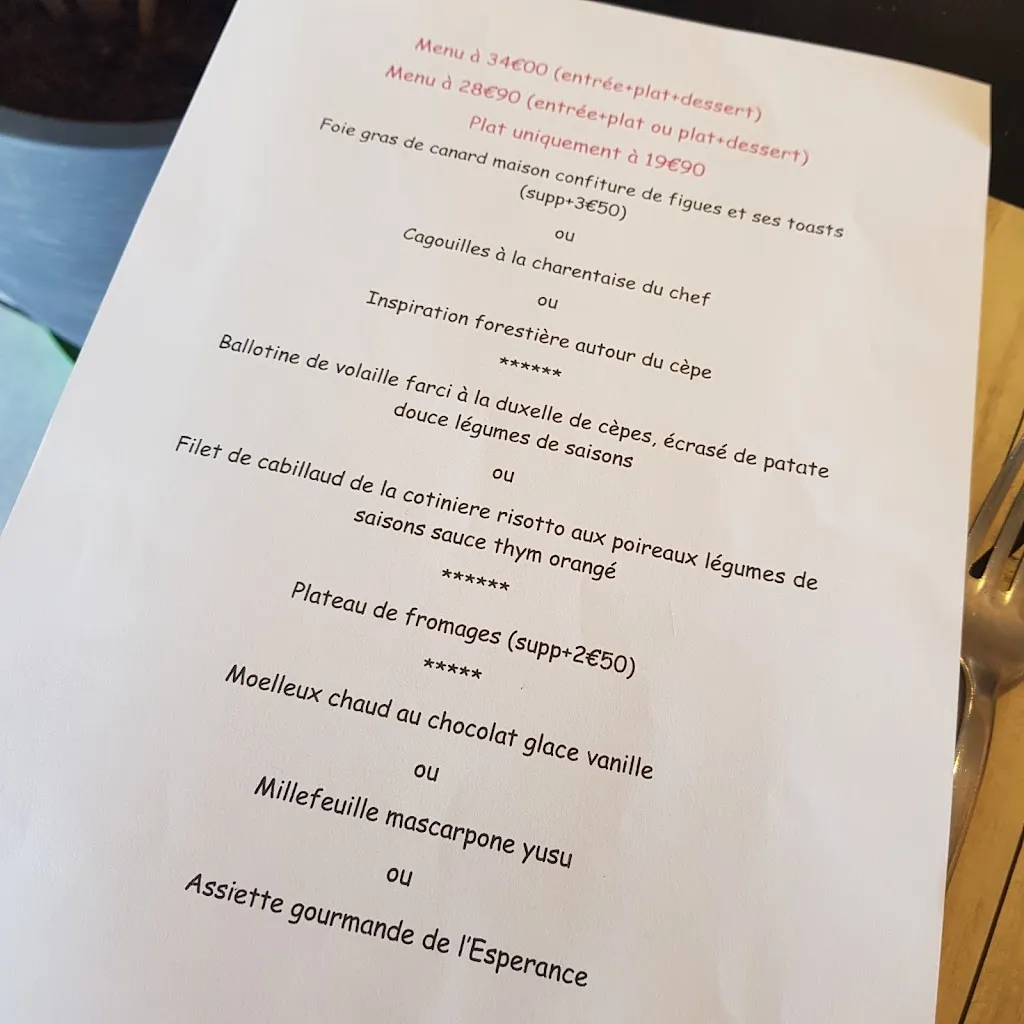 Menu_Restaurant l'Espérance_Angoulême_image_4