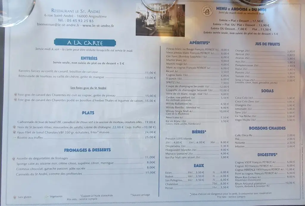 Menu_Restaurant Le Saint André_Angoulême_image_4