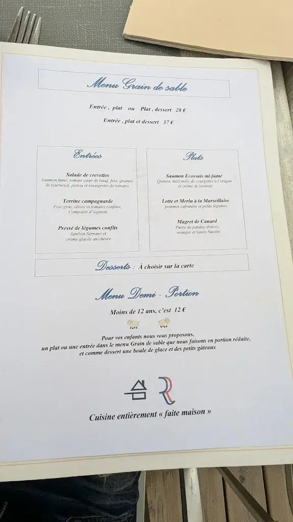 Menu_Le Grain de Sable de Chatelaillon_Châtelaillon-Plage_image_1