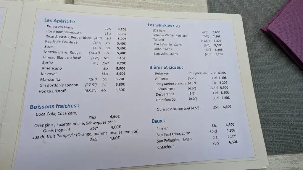 Menu_Le Grain de Sable de Chatelaillon_Châtelaillon-Plage_image_2