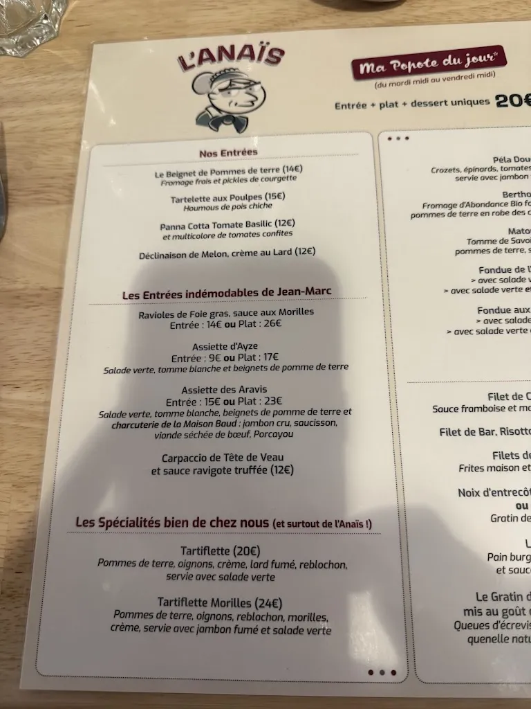 Menu_Auberge d'Ayze - chez l'Anaïs_Ayse_image_2