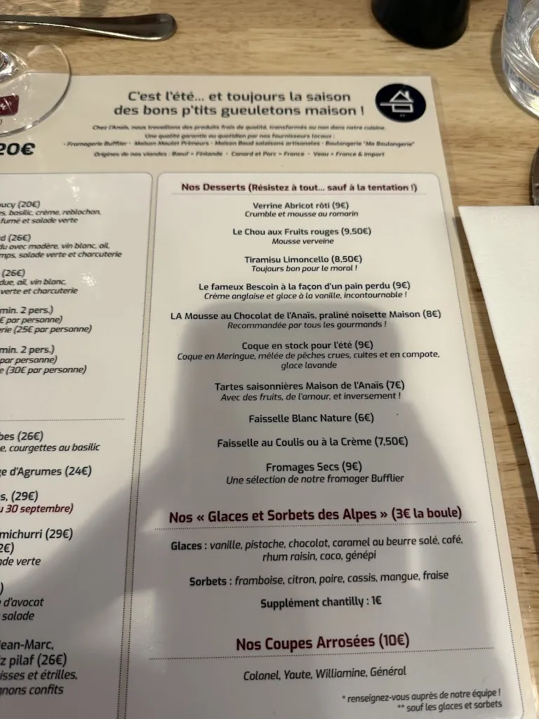 Menu_Auberge d'Ayze - chez l'Anaïs_Ayse_image_3