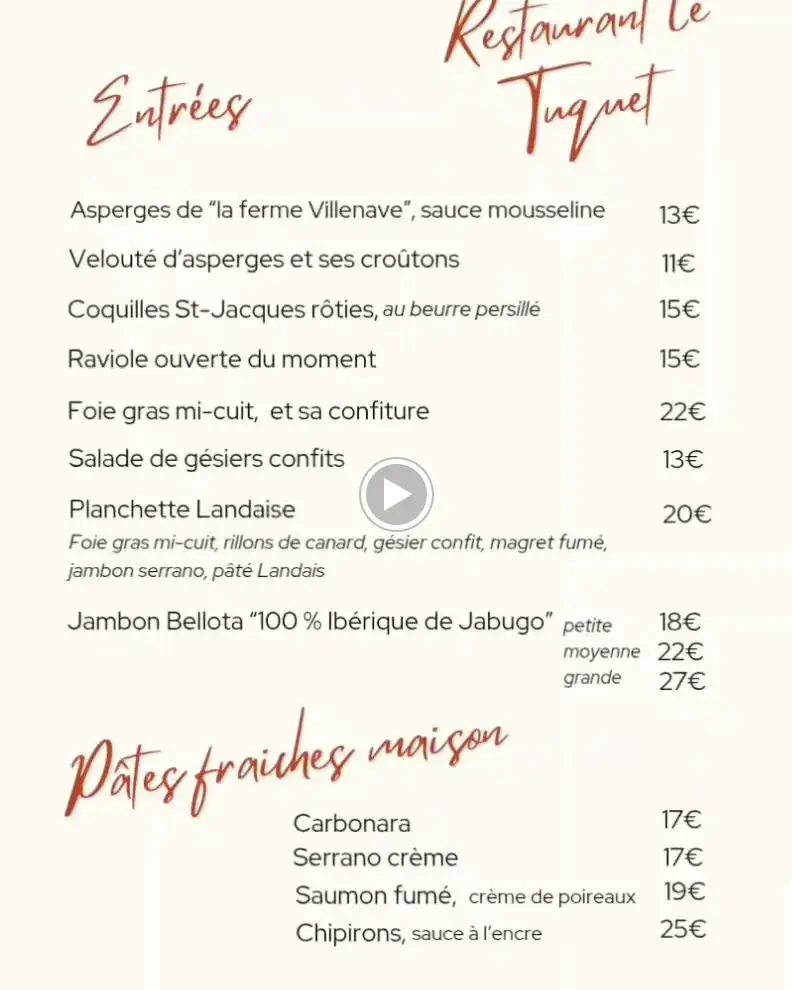 Restaurant Le Tuquet restaurant in Angresse