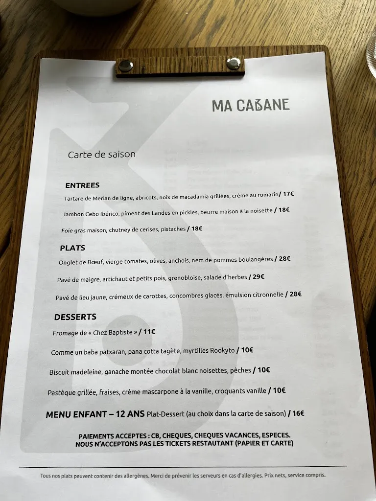 Menu_MA CABANE SUR LE PORT_Capbreton_image_2