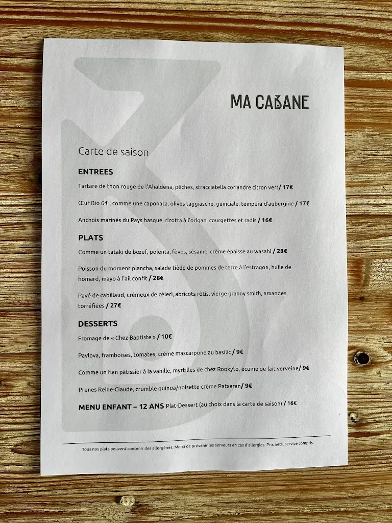 Menu_MA CABANE SUR LE PORT_Capbreton_image_4