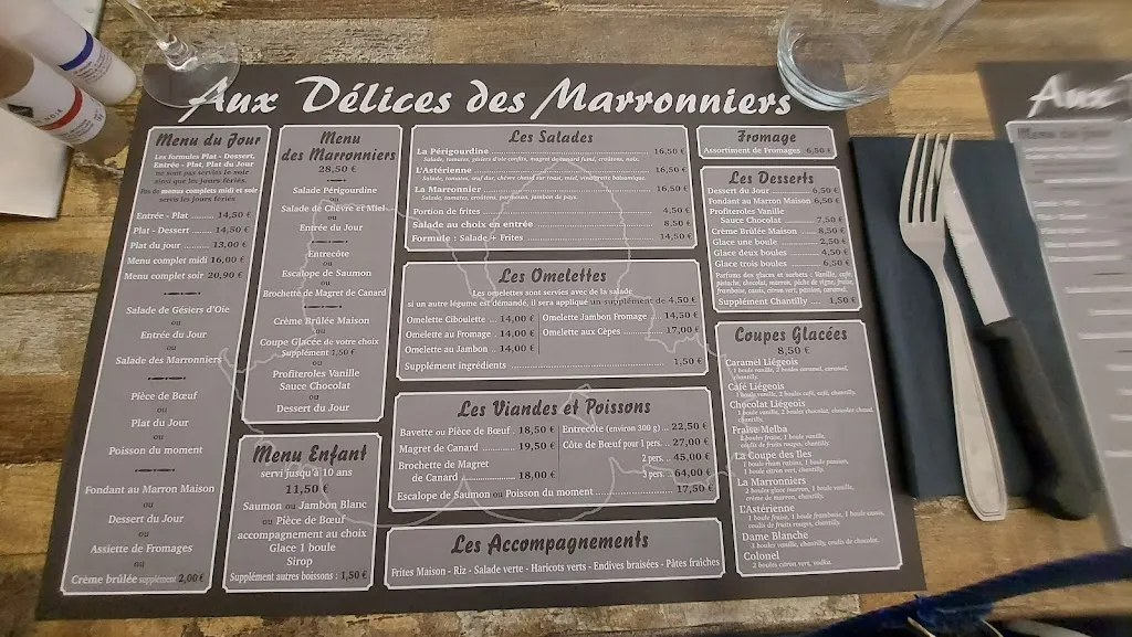 Menu_Aux Délices Des Marronniers_Saint-Astier_immagine_2