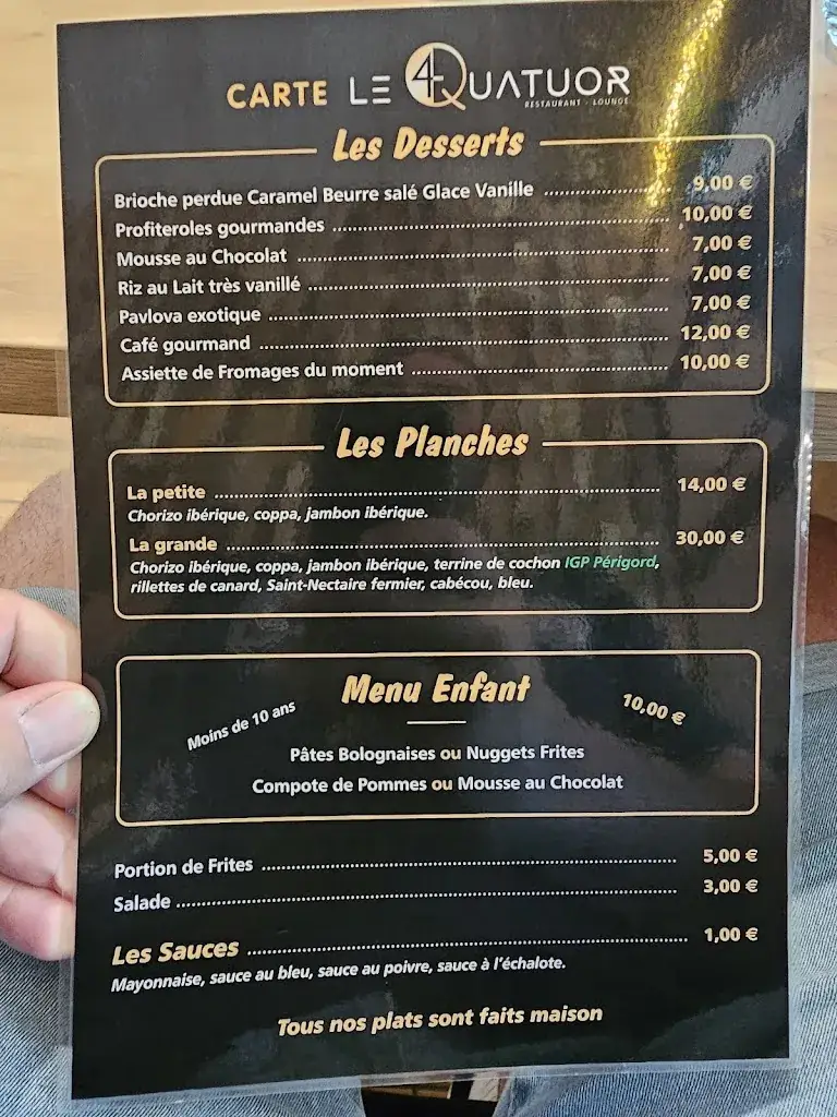 Menu_Restaurant le quatuor_Marsac-sur-l'Isle_image_2