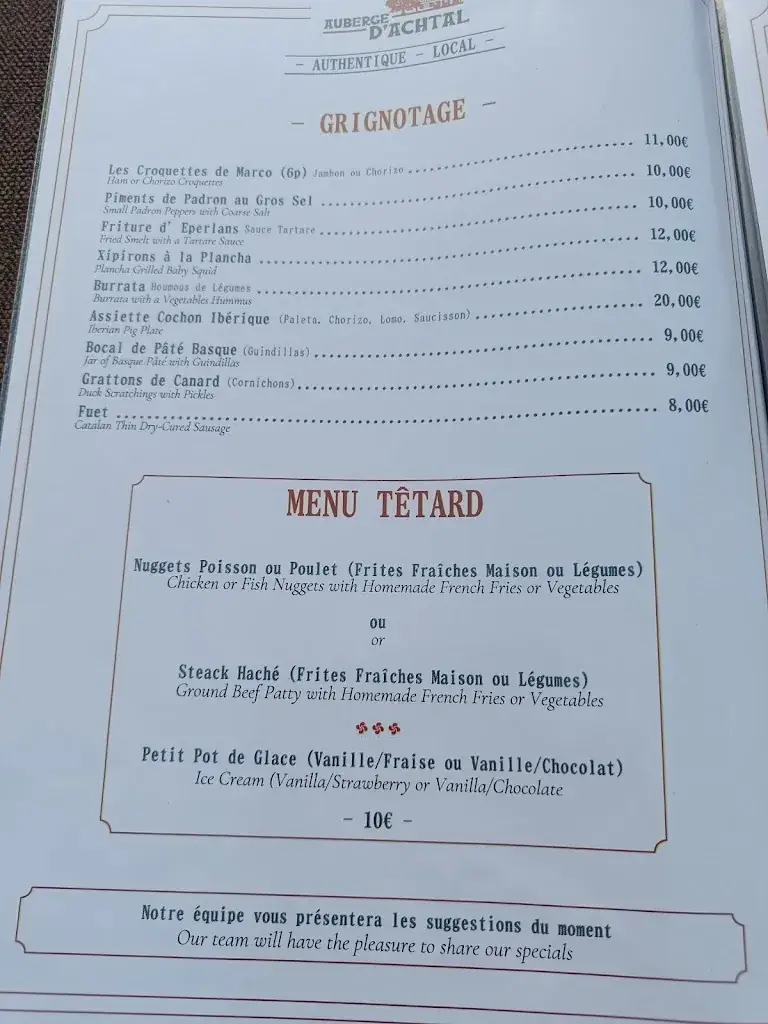 Menu_Auberge d'Achtal_Arcangues_image_1