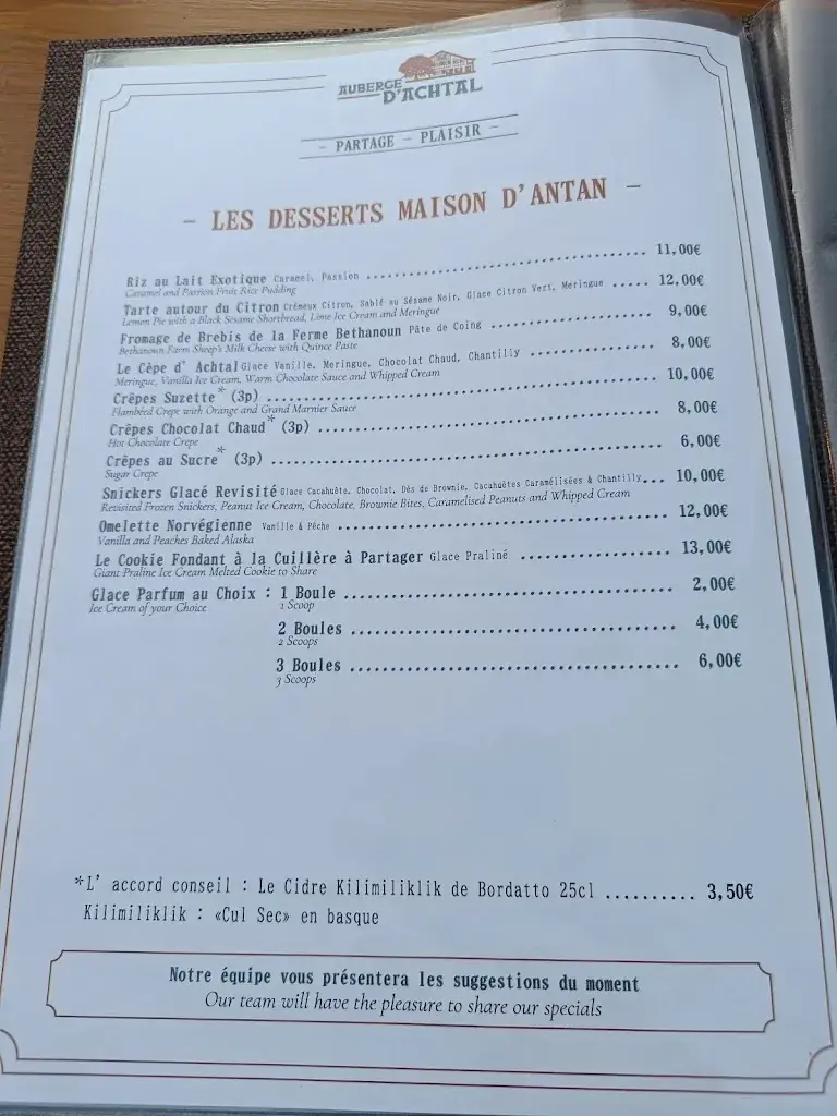 Menu_Auberge d'Achtal_Arcangues_image_3