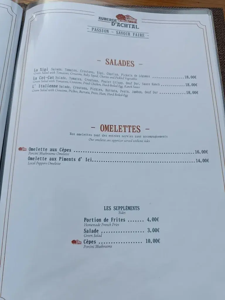 Menu_Auberge d'Achtal_Arcangues_image_4