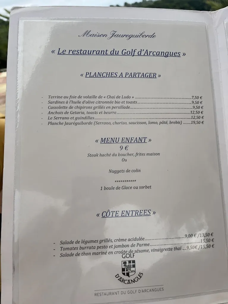 Menu_Restaurant du Golf d'Arcangues_Arcangues_image_3