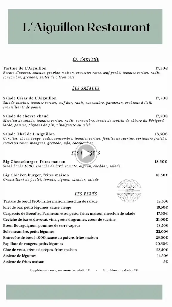 Menu_L' Aiguillon Restaurant_Arcachon_image_1