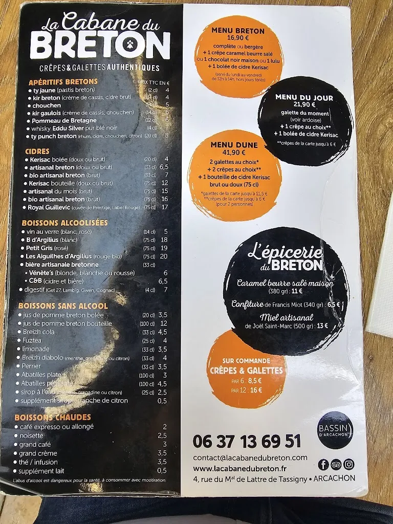 Menu_La Cabane du Breton_Arcachon_image_2