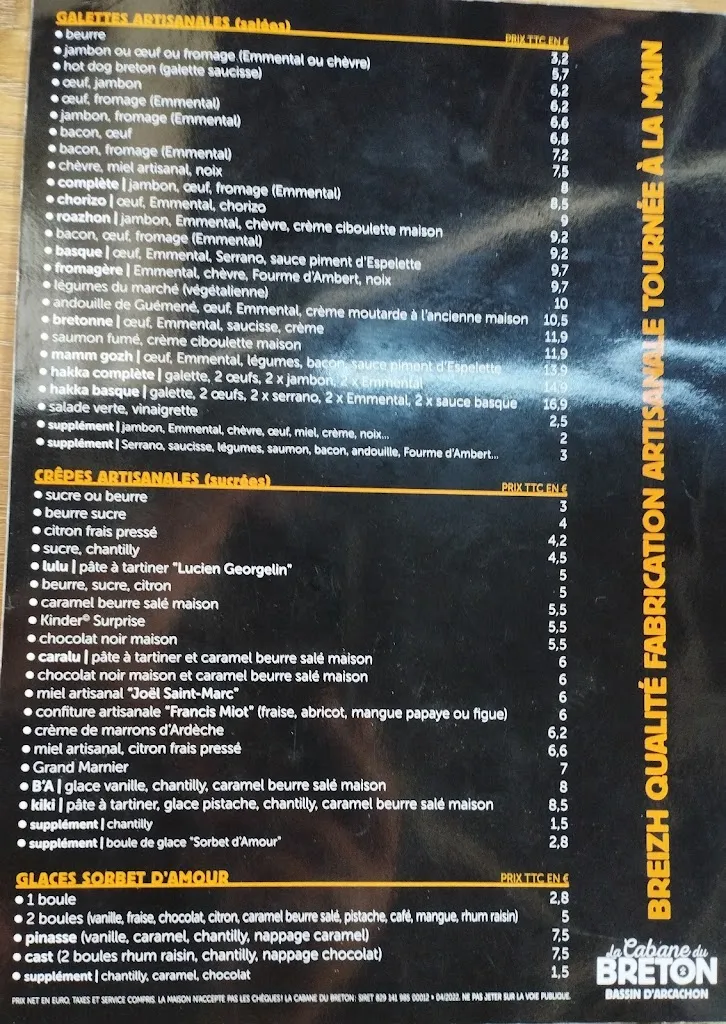 Menu_La Cabane du Breton_Arcachon_image_4