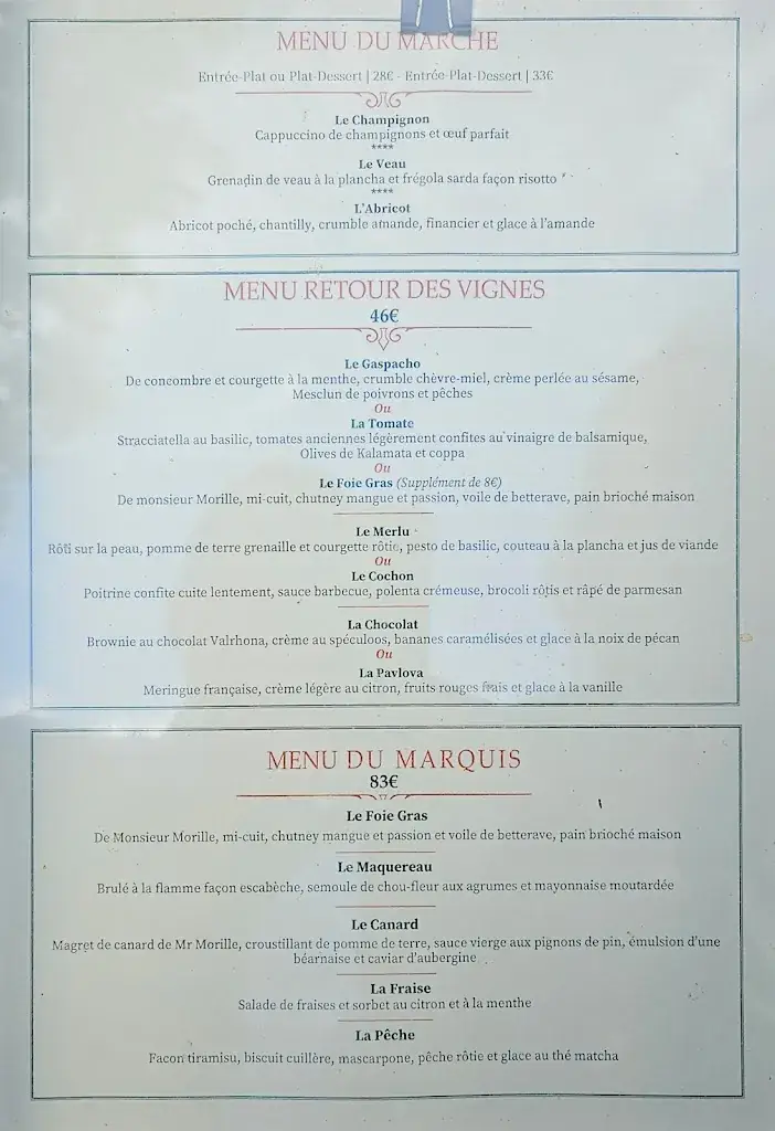 Menu_Au Marquis de Terme_Margaux_immagine_1