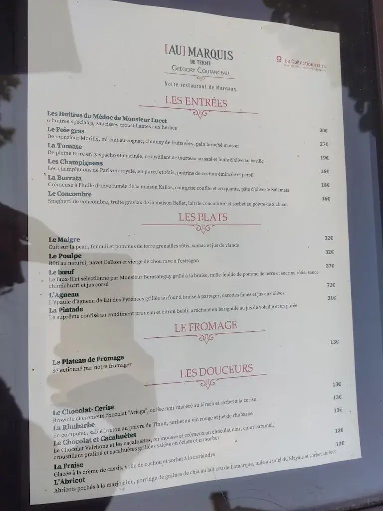Menu_Au Marquis de Terme_Margaux_immagine_4