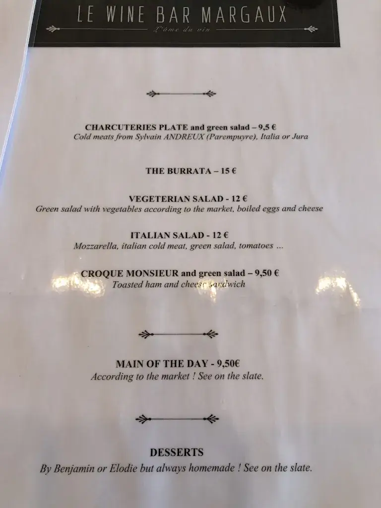 Menu_Le Wine Bar Margaux_Margaux-Cantenac_image_2