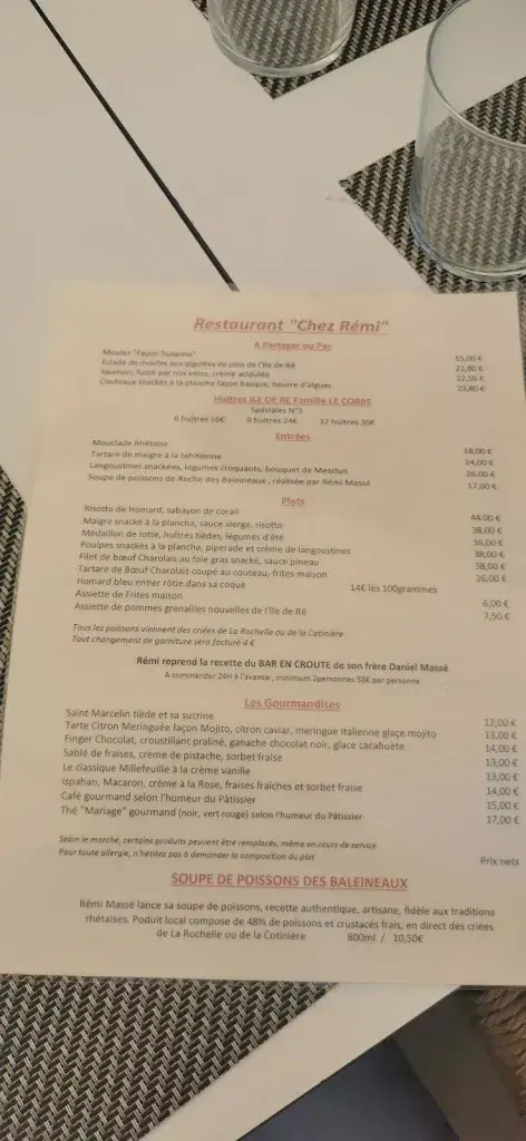 Menu_Chez Rémi - Restaurant_Ars-en-Ré_image_2