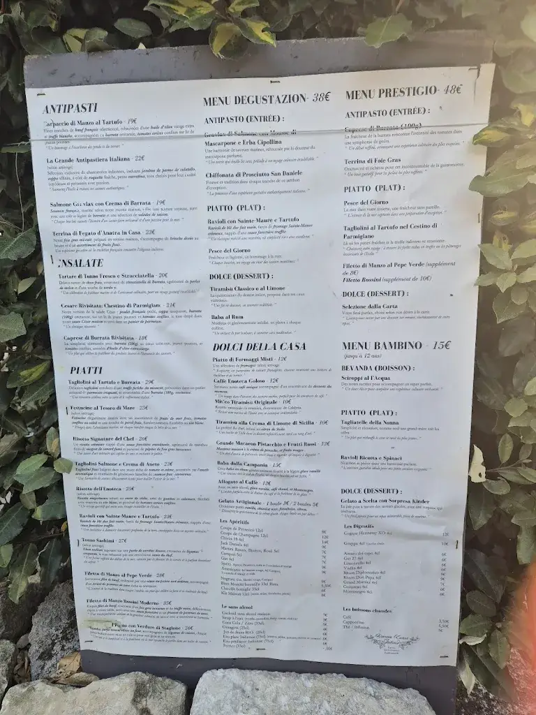 Menu_RISTORANTE ENOTECA ITALIANA_Ars-en-Ré_image_1