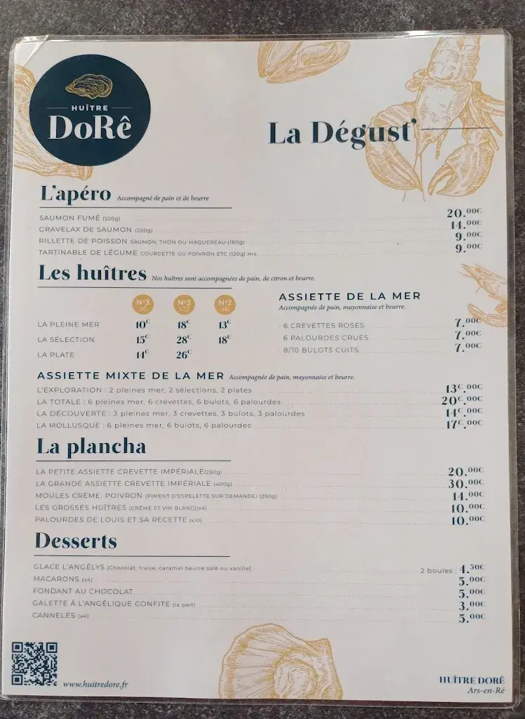 Menü_Huître DoRê_Ars-en-Ré_Bild_3
