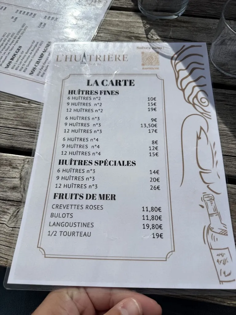 Menu_L'Huitrière de Ré - Dégustation de Fruits de Mer - Boutique & Distributeur 24/24_Ars-en-Ré_image_3