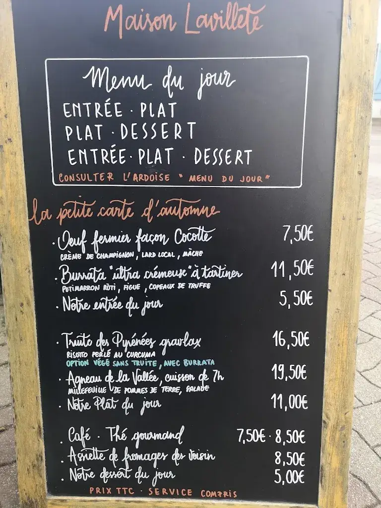 Menu_Auberge La Maison Lavillete_Bielle_imagen_2