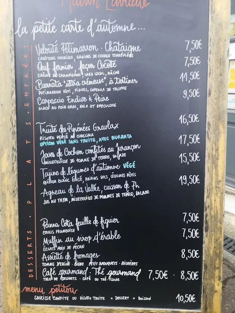 Menu_Auberge La Maison Lavillete_Bielle_imagen_4