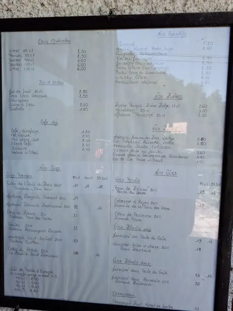 Menu_Restaurant L'orée Du Bois_Louvie-Juzon_immagine_2