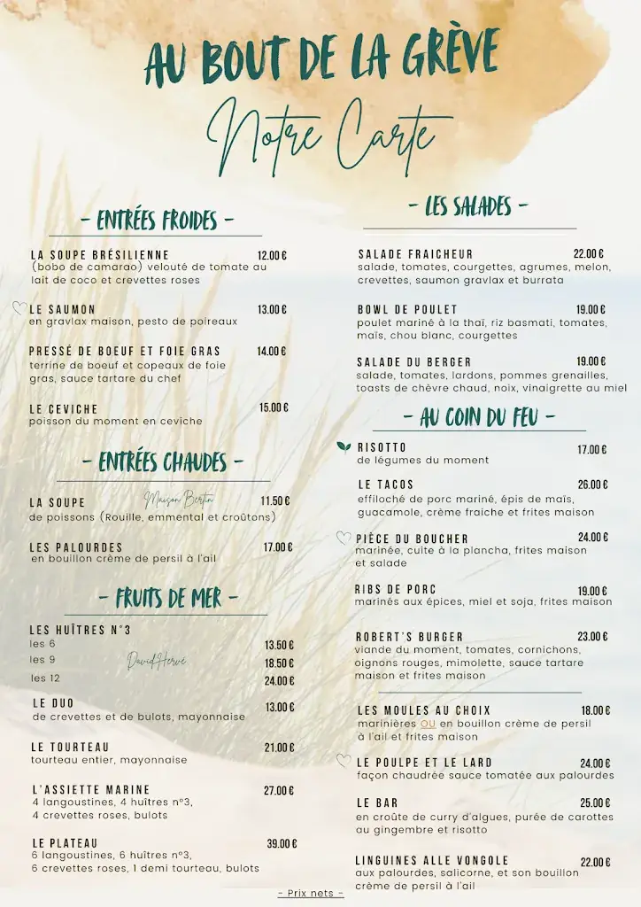 Menü_Au bout de la Grève - Chez Roberte_Tremblade_Bild_1