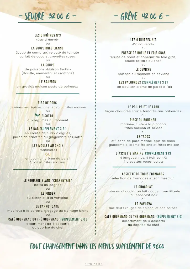 Menü_Au bout de la Grève - Chez Roberte_Tremblade_Bild_3