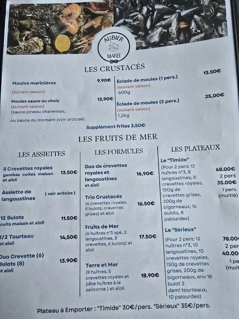 Menu_Aubier Marée_Tremblade_image_2