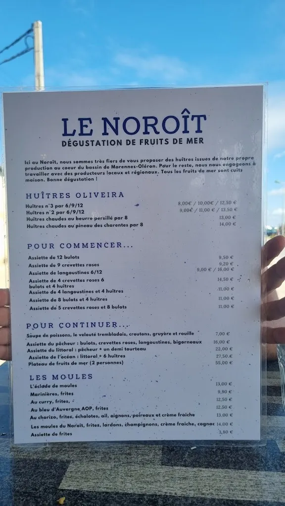 Menu_Le Noroit_Tremblade_immagine_1