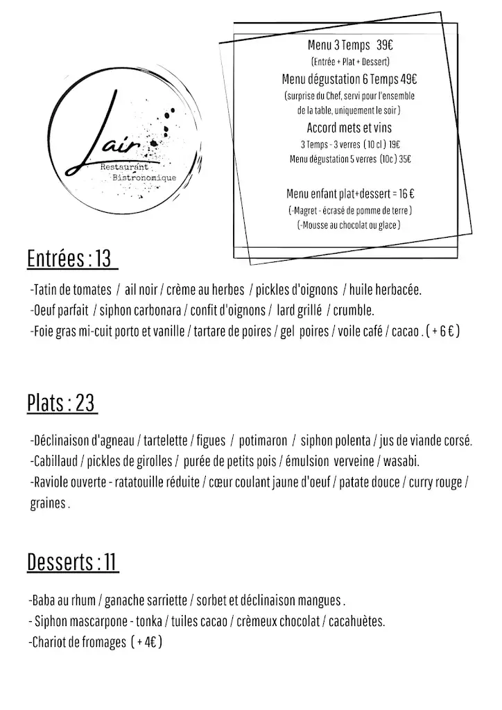 Menu_LAIR RESTAURANT_Coarraze_image_3