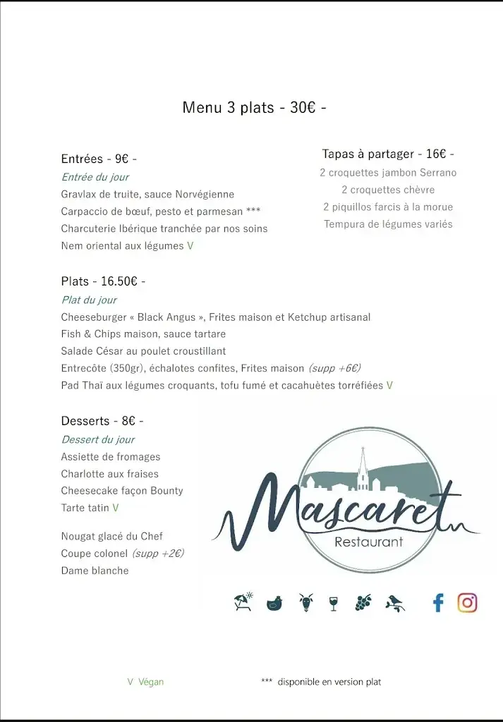 Menu_Restaurant Le Mascaret 🌊 Hôtel Kyriad_Arveyres_image_2