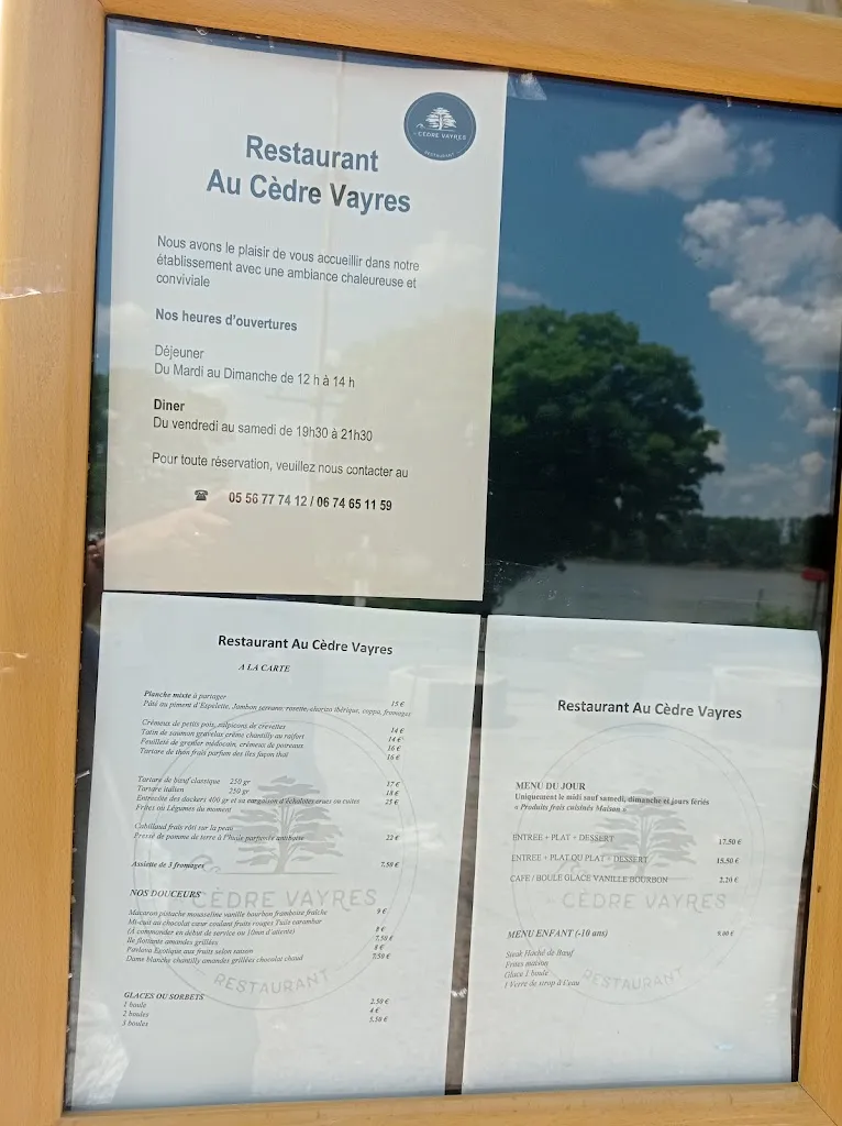 Menu_Au cèdre Vayres_Vayres_immagine_2