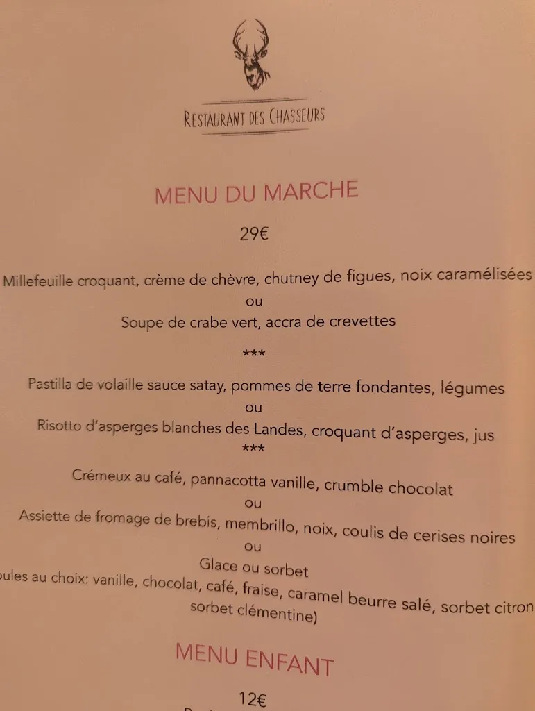 Menu_Restaurant des Chasseurs_Ascain_immagine_4
