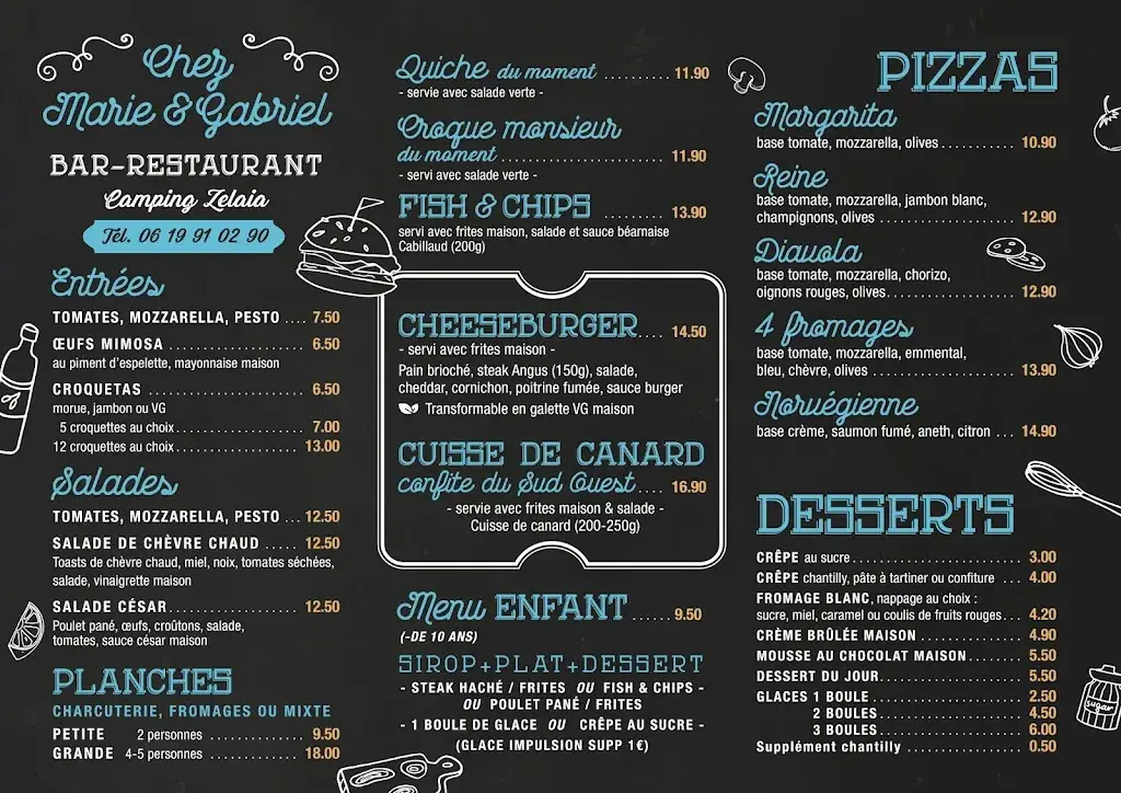 Menu_Chez Marie & Gab - Bar - Restaurant_Ascain_image_2