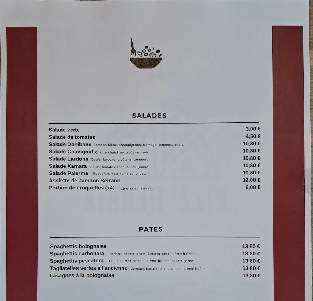 Menu_Pizza Pizz'herria - Restaurant - Ascain_Ascain_image_2